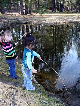 Amaryllis fishing in the park